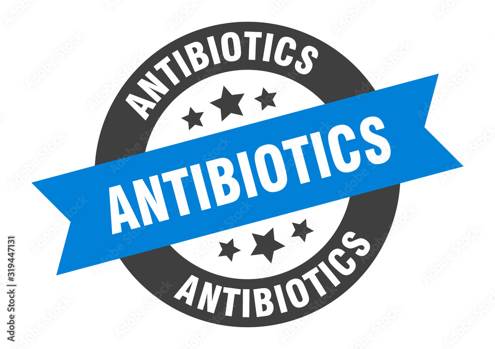 Fototapeta premium antibiotics sign. antibiotics round ribbon sticker. antibiotics tag