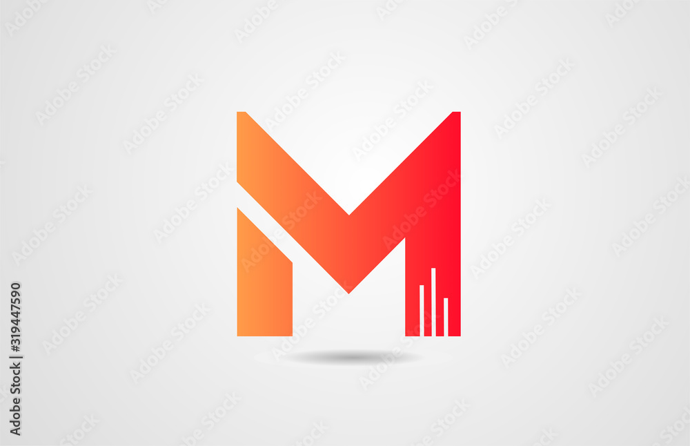 M orange alphabet letter logo icon design template for corporate business M orange alphabet letter logo icon design template for corporate business