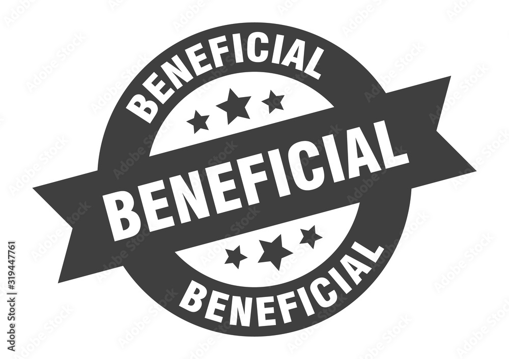 Fototapeta premium beneficial sign. beneficial round ribbon sticker. beneficial tag