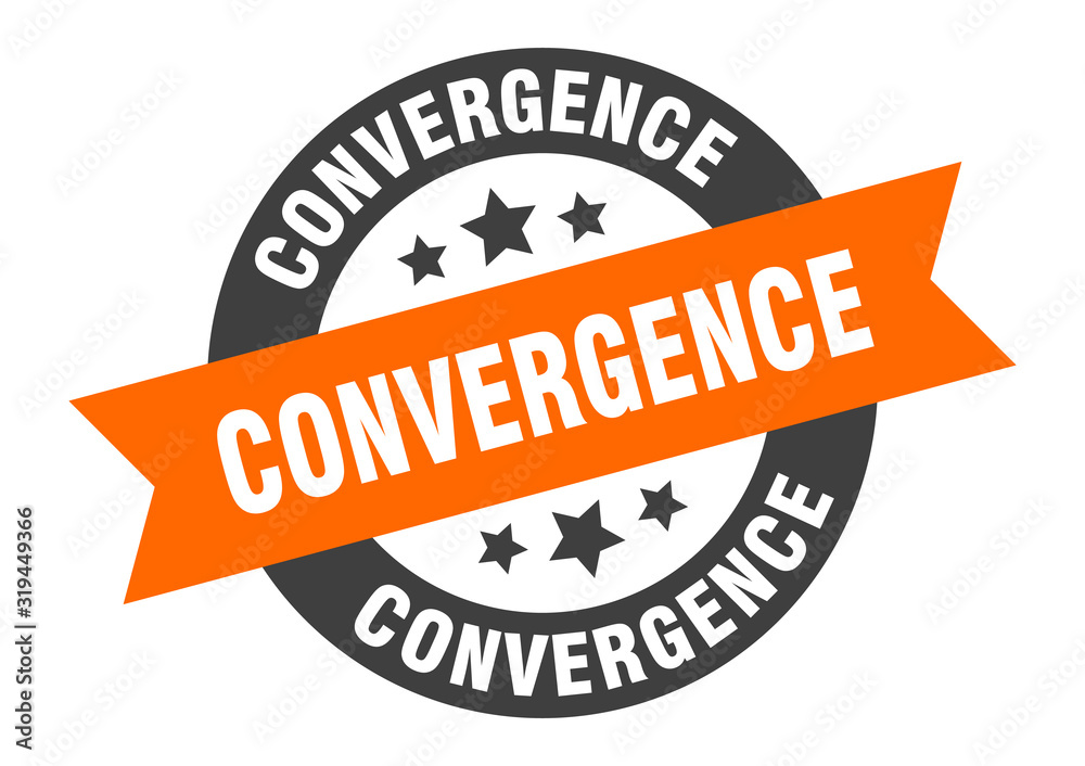 Fototapeta premium convergence sign. convergence round ribbon sticker. convergence tag