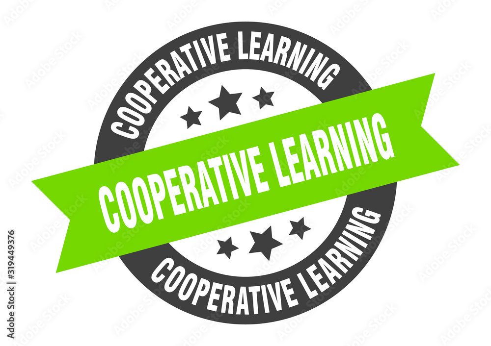 Obraz premium cooperative learning sign. cooperative learning round ribbon sticker. cooperative learning tag