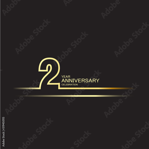 2 Year Anniversary Vector Template Design Illustration