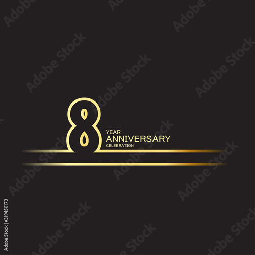 8 Year Anniversary Vector Template Design Illustration
