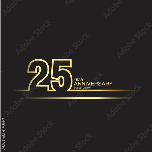 25 Year Anniversary Vector Template Design Illustration