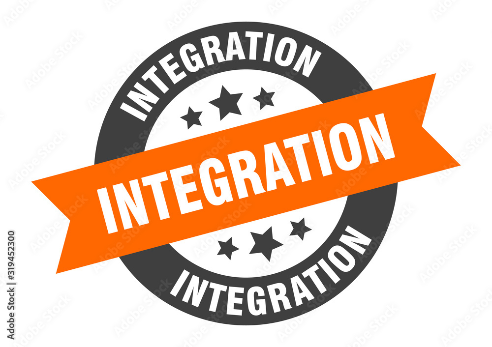 Fototapeta premium integration sign. integration round ribbon sticker. integration tag