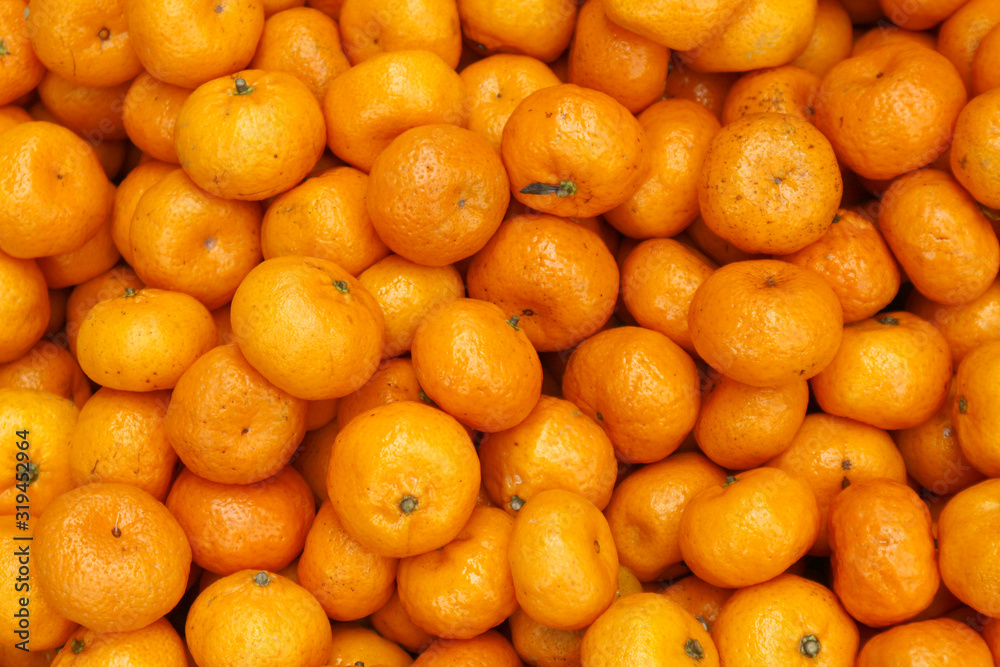 Bunch of fresh Kiat Kiat or Mandarin Oranges Bunch of fresh Kiat Kiat or Mandarin Oranges