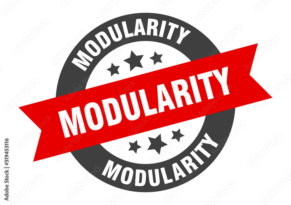 Obraz premium modularity sign. modularity round ribbon sticker. modularity tag