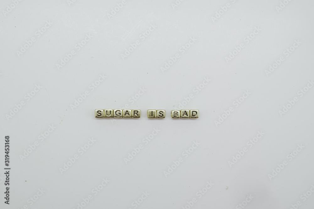 No Sugar, Sugar is bad, Say no to sugar. Diabetes concept suggesting no sugar consumption to improve health
