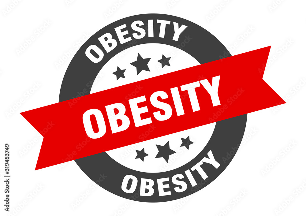 Fototapeta premium obesity sign. obesity round ribbon sticker. obesity tag