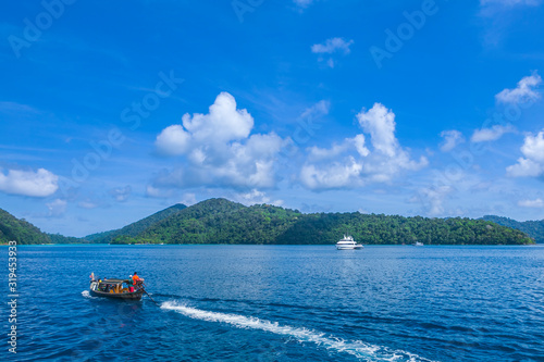 Beautiful Blue Sea at Surin Islands, Phang Nga, Thailand.
