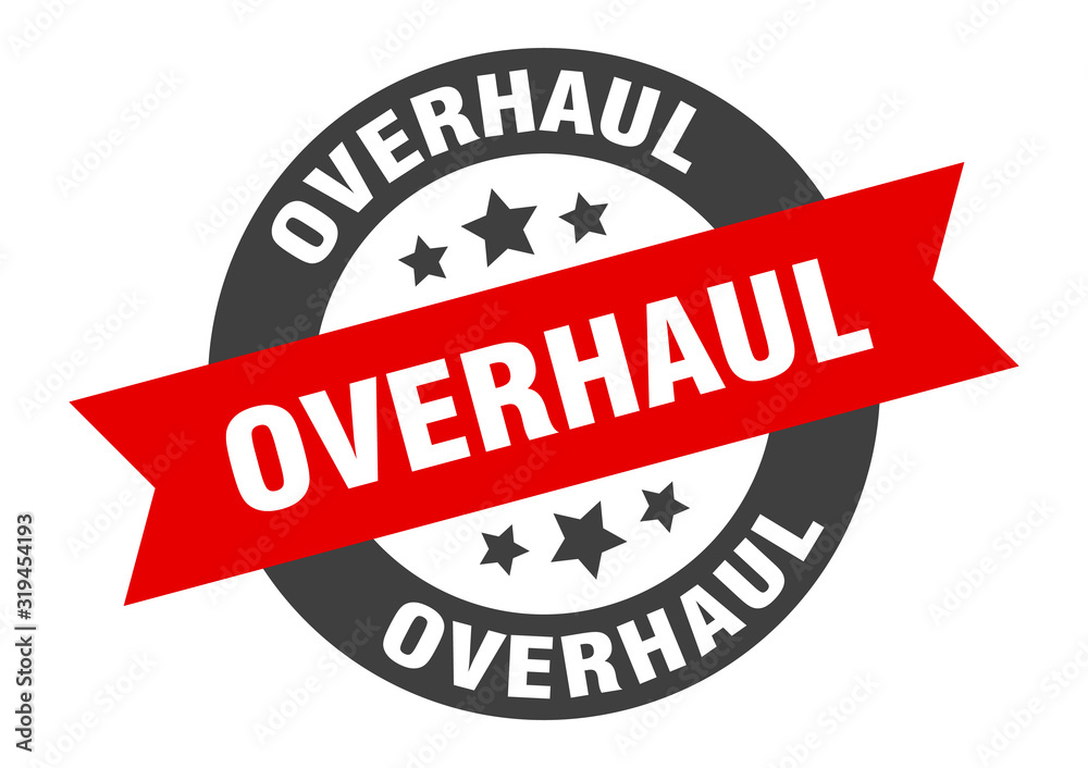 Obraz premium overhaul sign. overhaul round ribbon sticker. overhaul tag