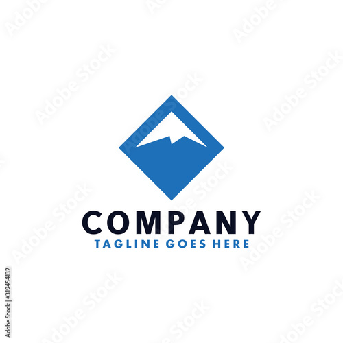 Mountain logo emblem vector template with Modern Concept style. Adventure symbol and hiking Icon for Brand, t-shirt, identity Company and Business.