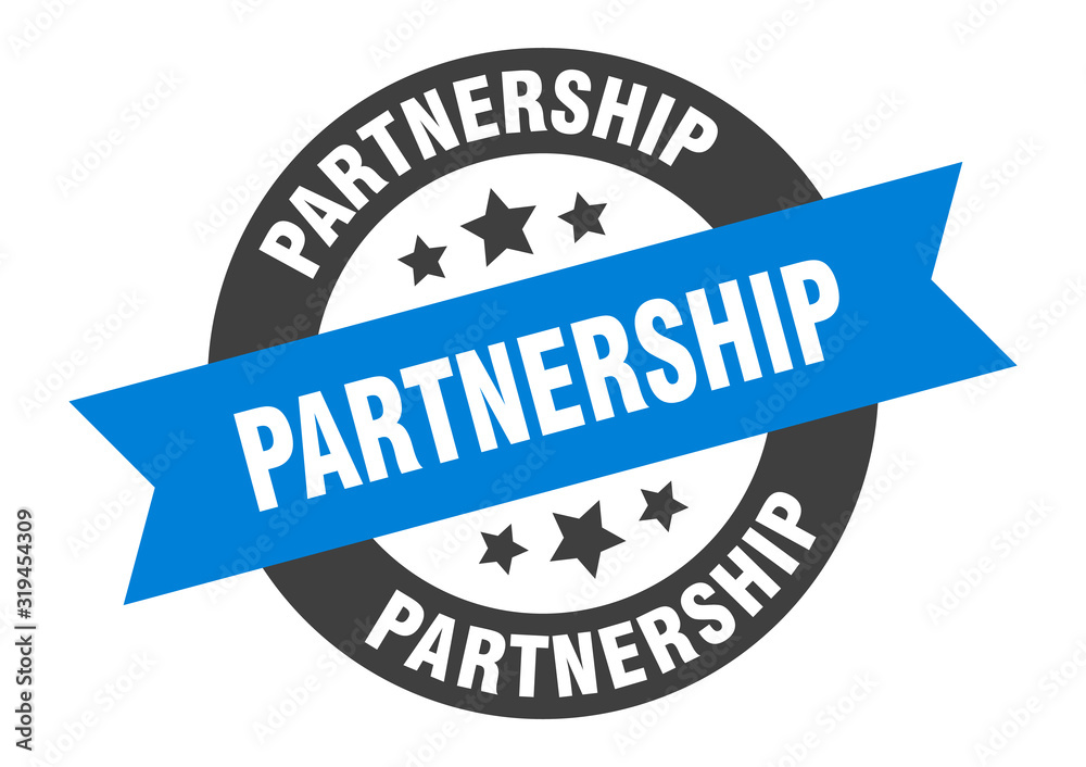 Fototapeta premium partnership sign. partnership round ribbon sticker. partnership tag