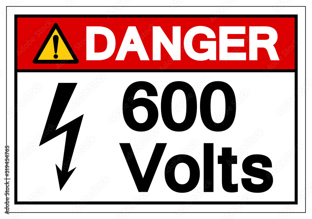 Danger 600 Volts Symbol Sign, Vector Illustration, Isolate On White Background Label .EPS10