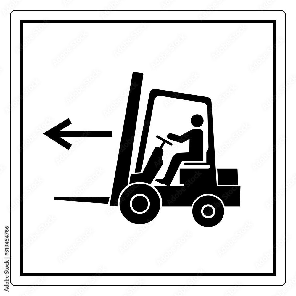 Forklift Point Left Symbol Sign, Vector Illustration, Isolate On White Background Label .EPS10
