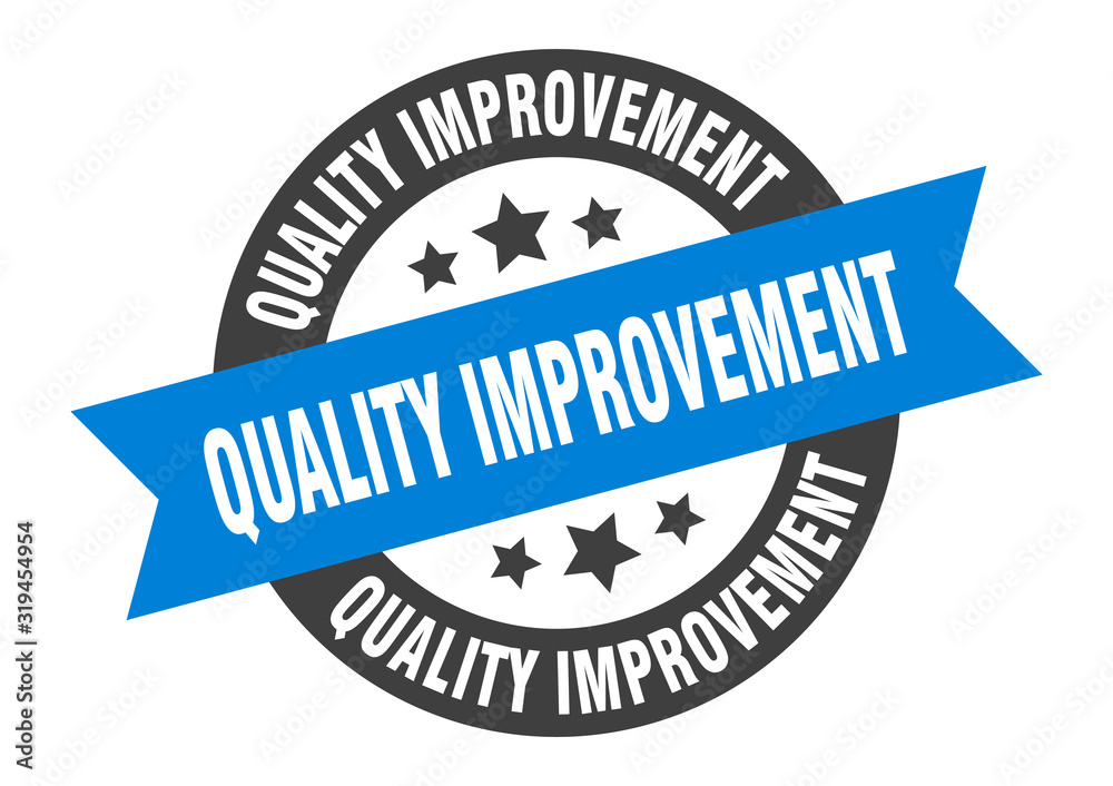 Fototapeta premium quality improvement sign. quality improvement round ribbon sticker. quality improvement tag