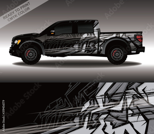 Car wrap decal design vector, custom livery race rally car vehicle sticker and tinting.