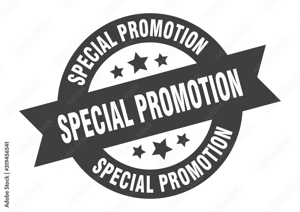 special promotion sign. special promotion round ribbon sticker. special promotion tag