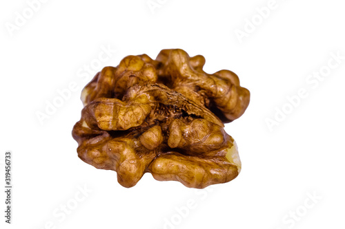 Core of walnut isolated on a white background