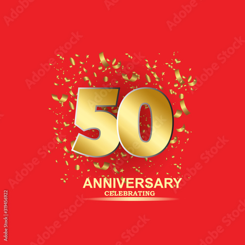 50 Year Anniversary Vector Template Design Illustration