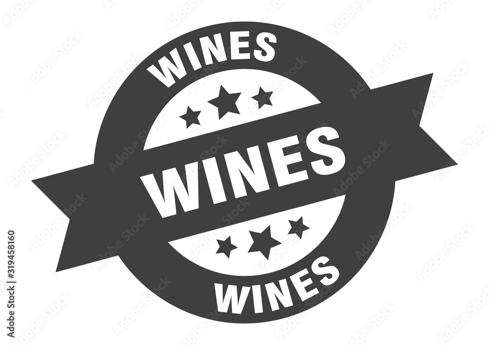 Fototapeta premium wines sign. wines round ribbon sticker. wines tag