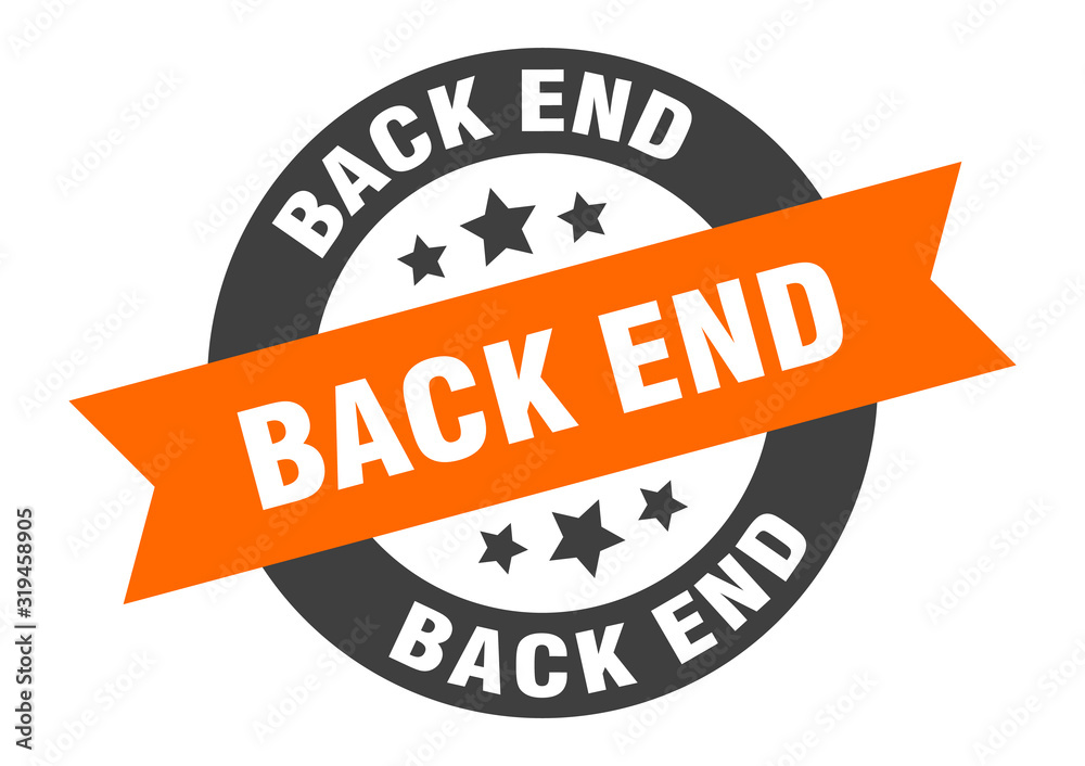 Fototapeta premium back end sign. back end round ribbon sticker. back end tag
