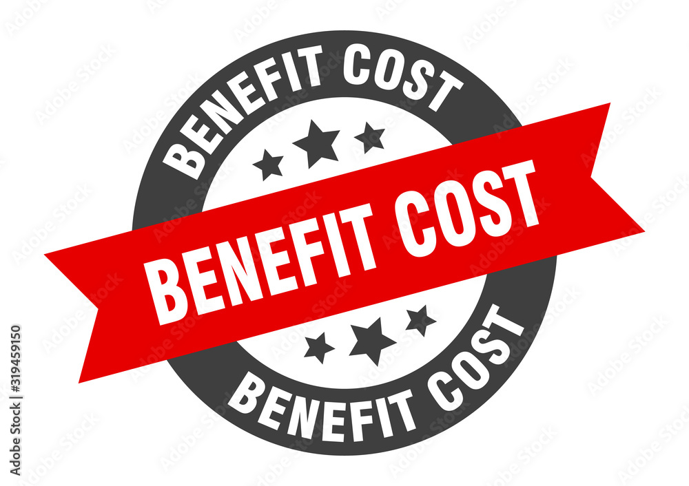 Fototapeta premium benefit cost sign. benefit cost round ribbon sticker. benefit cost tag