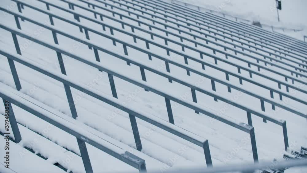 Empty Holmenkollen by night with light snowfall. Very graphic and artistic shots of a silent arena Empty Holmenkollen by night with light snowfall. Very graphic and artistic shots of a silent arena
