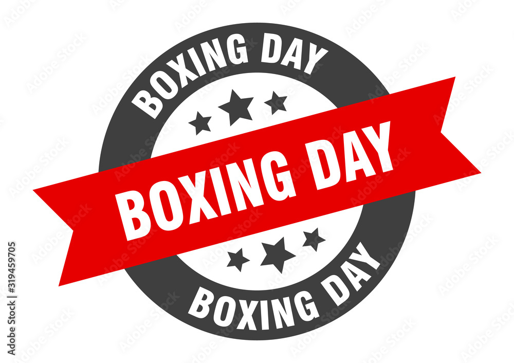 Fototapeta premium boxing day sign. boxing day round ribbon sticker. boxing day tag