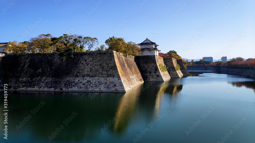 Fortification and ditch water around Osaka Castle Fortification and ditch water around Osaka Castle