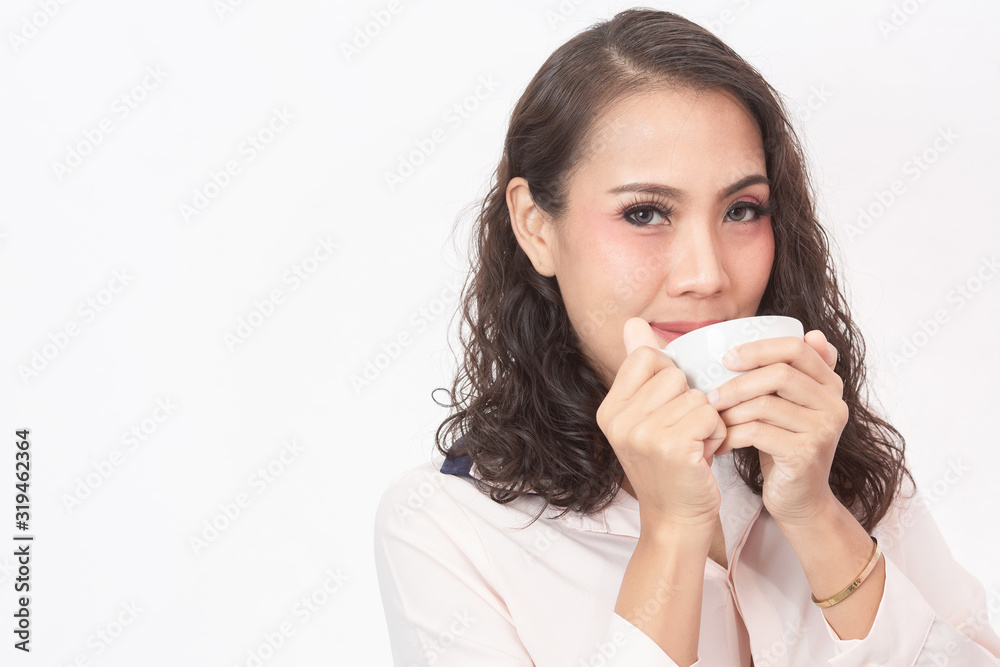 The girl and her favorite coffee The girl and her favorite coffee