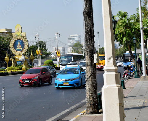 Ratchadamnoen Klang Road street in Bangkok photo