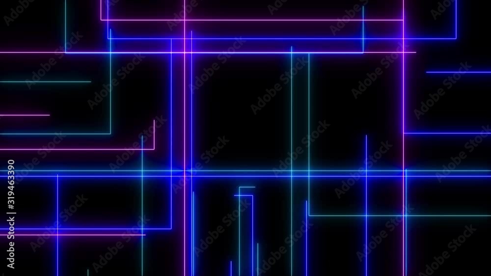 Abstract Retro cyberpunk Sci-Fi Neon bright lens flare colored on black background. Pattern laser show colorful design for banners advertising technologies. Retro style of the 80s Abstract Retro cyberpunk Sci-Fi Neon bright lens flare colored on black background. Pattern laser show colorful design for banners advertising technologies. Retro style of the 80s