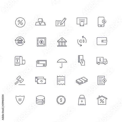 Line icons set. Banking pack. Vector illustration