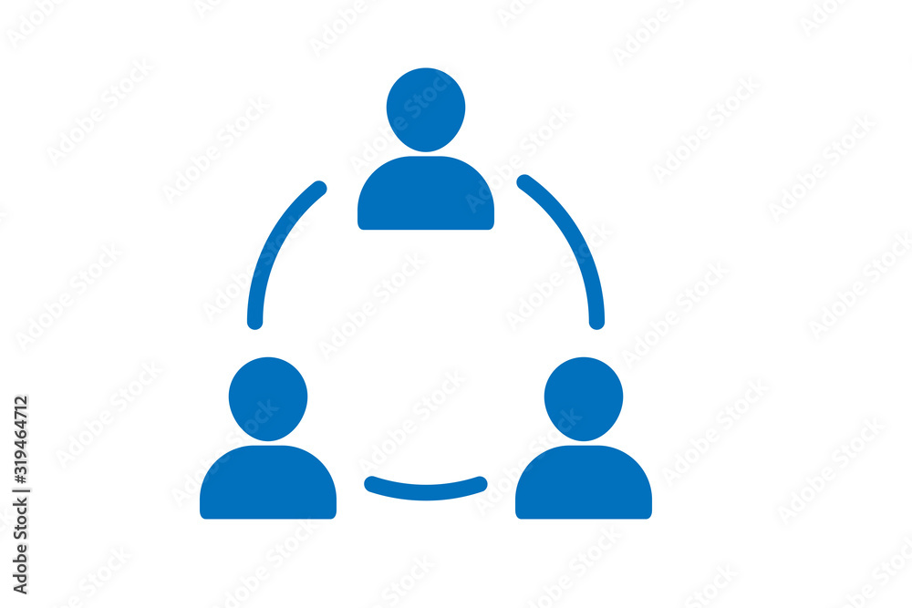 Peoples are together icon vector, people communication each other icon. blue version Peoples are together icon vector, people communication each other icon. blue version