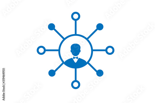 Shareholders vector icon. business man blue color icon, Can be used for topics like finance, investment, shareholding, stockholding