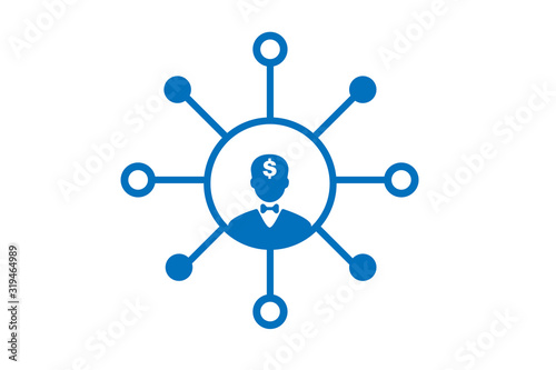 Shareholders vector icon. business man blue color icon, Can be used for topics like finance, investment, shareholding, stockholding