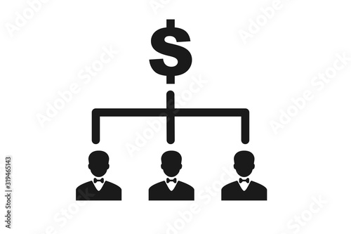 black investor icon. concept of banking market, shareholder icon, sponsor cash, business man icon, banker icon