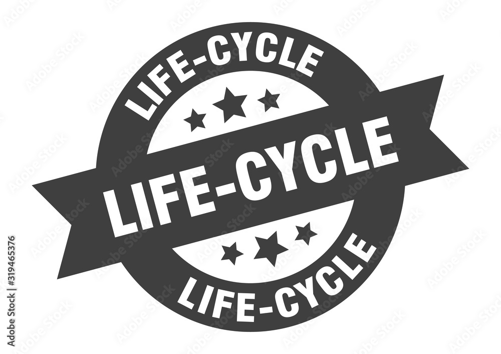 life-cycle sign. life-cycle round ribbon sticker. life-cycle tag