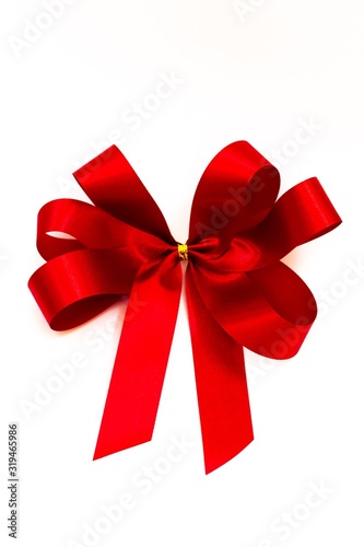Red ribbon isolated on a white background