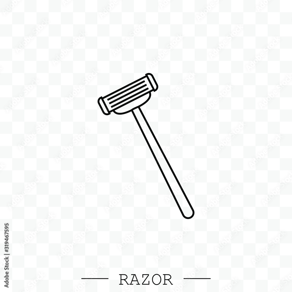 razor vector line, linear icon. Shaving men razor icon. Simple illustration of man razor vector icon for web design isolated razor vector line, linear icon. Shaving men razor icon. Simple illustration of man razor vector icon for web design isolated