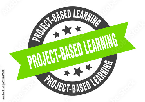 project-based learning sign. project-based learning round ribbon sticker. project-based learning tag photo