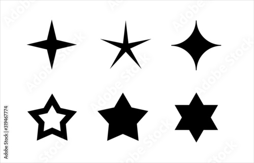 Vector set of stars isolated on white background