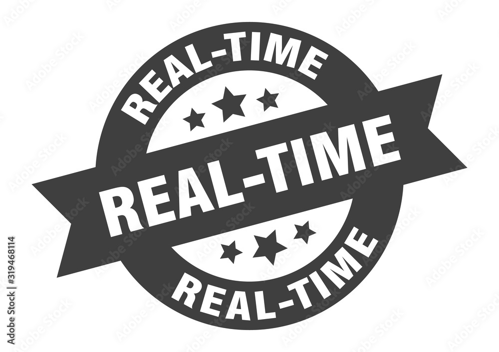 Fototapeta premium real-time sign. real-time round ribbon sticker. real-time tag