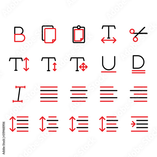 Editing text icon set include text, bold, edit,design,document, copy,paste,horizontal,editor,cut,scissor,vertical, move, arrow,underline,italic,font,justify,center,align,left,right,spacing,increase,