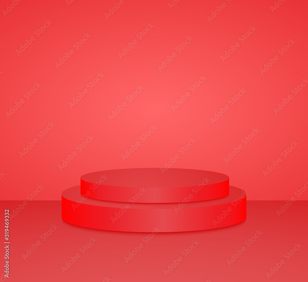 3d red cylinder podium minimal studio background. Abstract 3d geometric shape object illustration render Display 3d red cylinder podium minimal studio background. Abstract 3d geometric shape object illustration render Display
