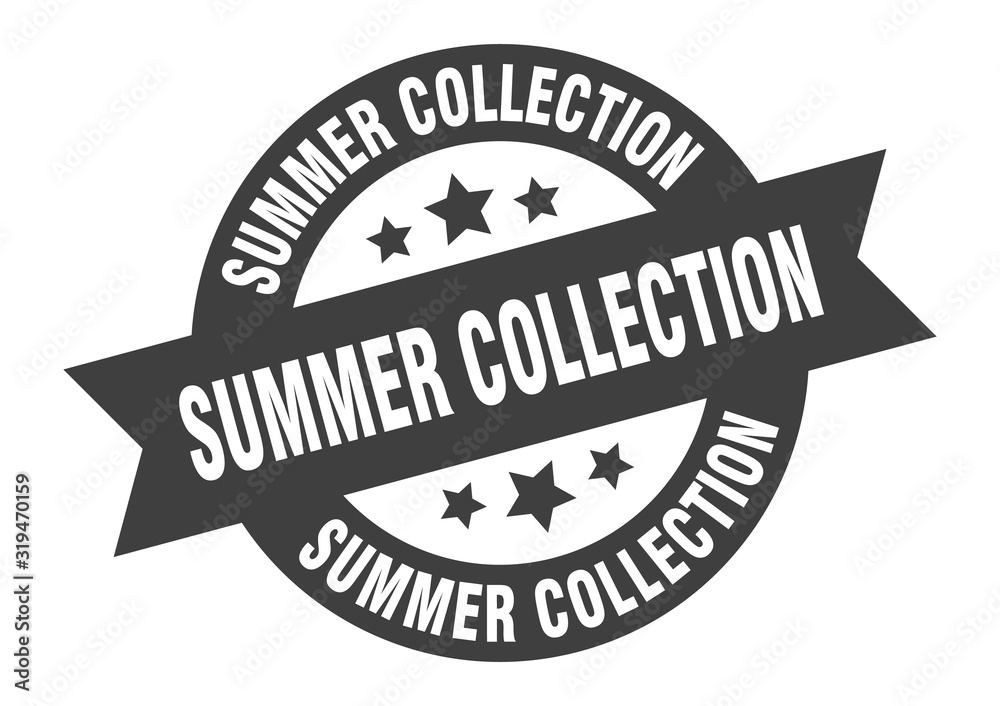summer collection sign. summer collection round ribbon sticker. summer collection tag summer collection sign. summer collection round ribbon sticker. summer collection tag