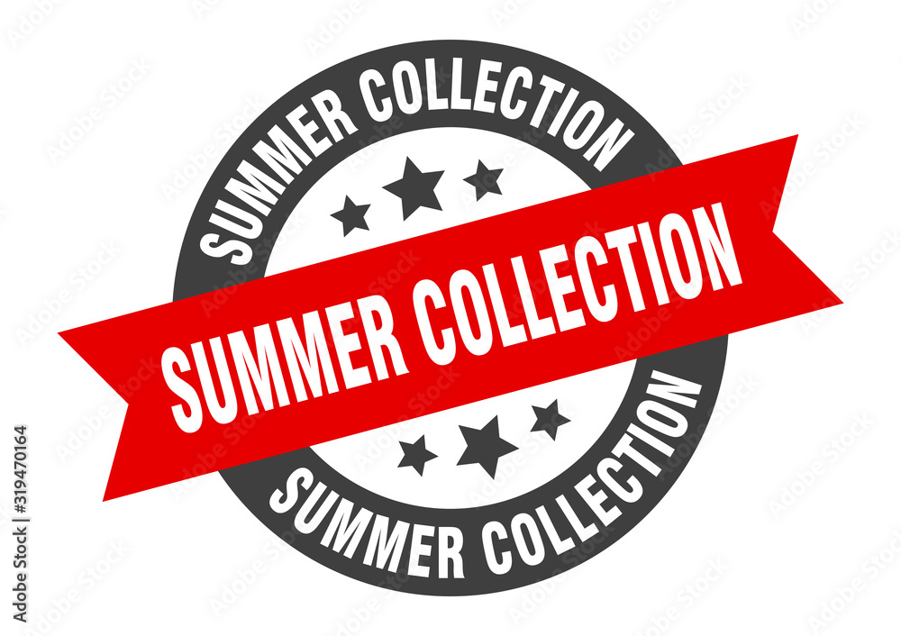Fototapeta premium summer collection sign. summer collection round ribbon sticker. summer collection tag