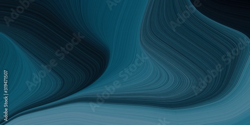Fototapeta Naklejka Na Ścianę i Meble -  artistic flowing art with curvy background design with dark slate gray, very dark blue and blue chill color