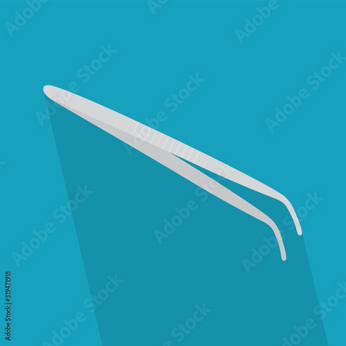 steel tweezers icon- vector illustration